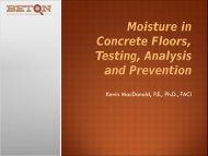 Moisture in Concrete Floors, Testing, Analysis and Prevention