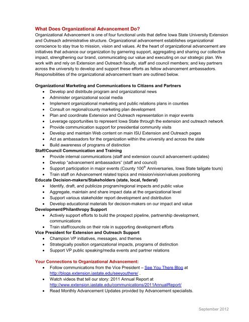 Organizational Advancement Resource Guide - Iowa State University
