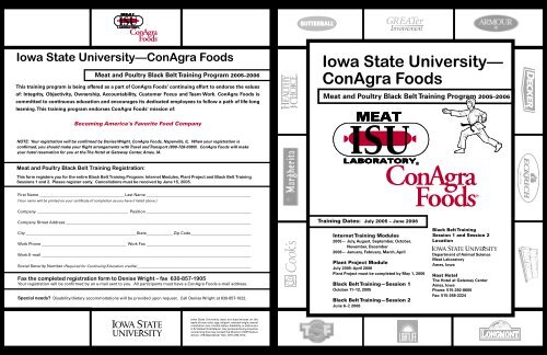 Meat and Poultry Black Belt Training Program - Iowa State University