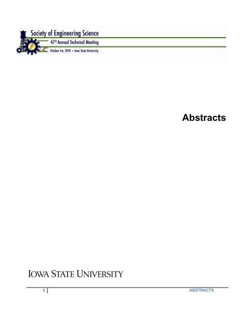 Abstracts - Conference Planning and Management - Iowa State