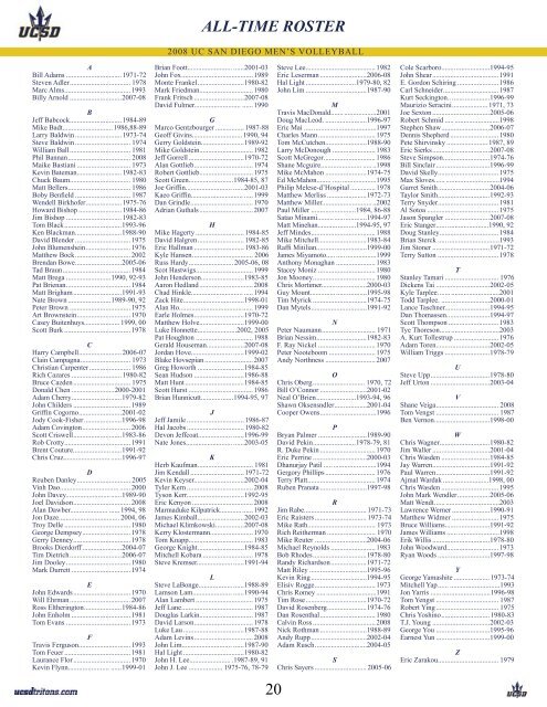 2009 Men's Volleyball Guide.indd - UC San Diego Athletics