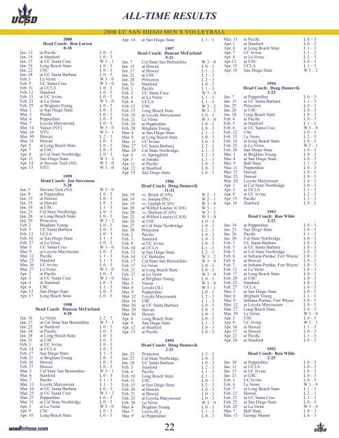 2009 Men's Volleyball Guide.indd - UC San Diego Athletics