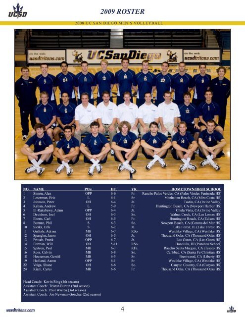 2009 Men's Volleyball Guide.indd - UC San Diego Athletics