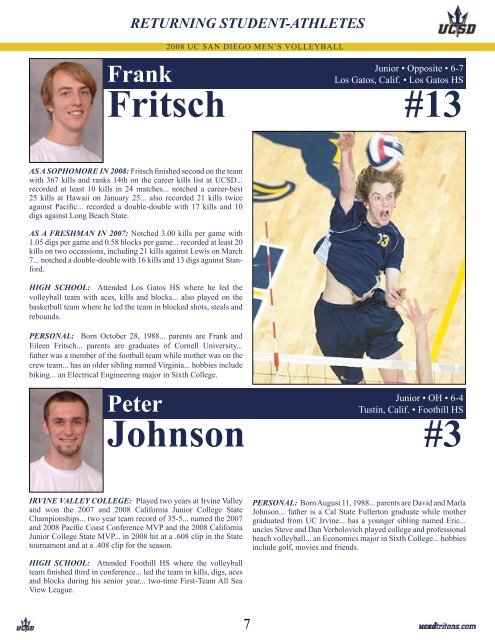 2009 Men's Volleyball Guide.indd - UC San Diego Athletics