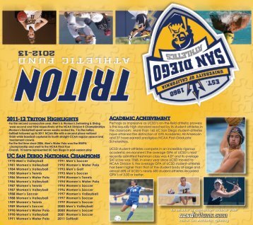 2012-13 TAF Brochure - UC San Diego Athletics