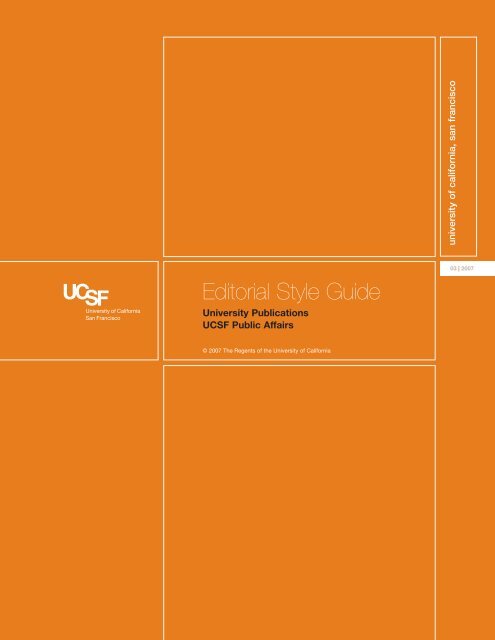 Editorial Style Guide - University of California, San Francisco