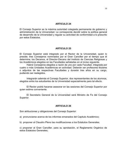 Estatutos Generales de la Universidad - Pontificia Universidad ...