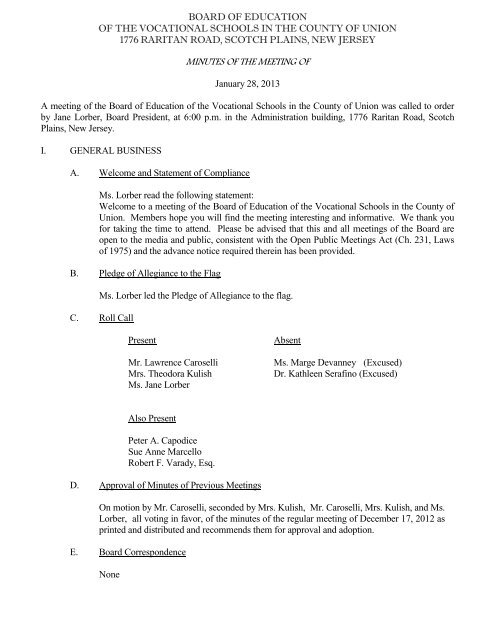 January 28 2013 (pdf) - Union County Vocational-Technical Schools