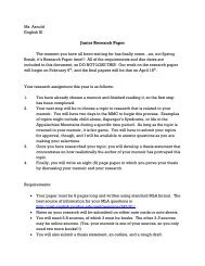 Ms. Arnold English III Junior Research Paper The moment you have ...