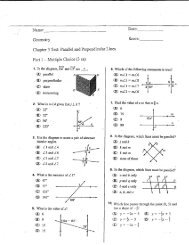 Chapter 3 Test: Parallel and Perpendicular Lines