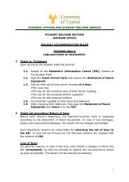 Holiday Accomodation Rules at the Student Halls