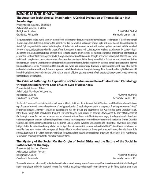 Stander Symposium abstract book - University of Dayton