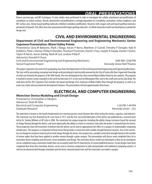 Stander Symposium abstract book - University of Dayton