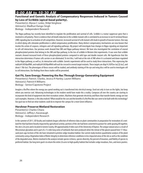 Stander Symposium abstract book - University of Dayton