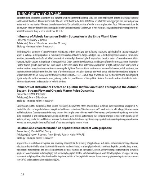 Stander Symposium abstract book - University of Dayton