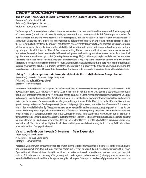 Stander Symposium abstract book - University of Dayton