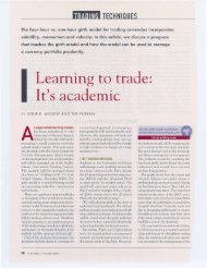 Learning to trade: It's academic - University of Dayton