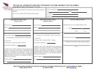 Affidavit of Financial Support - University of the District of Columbia