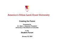 Student Forum Presentation - University of the District of Columbia