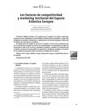 Los factores de competitividad y marketing territorial del Espacio ...