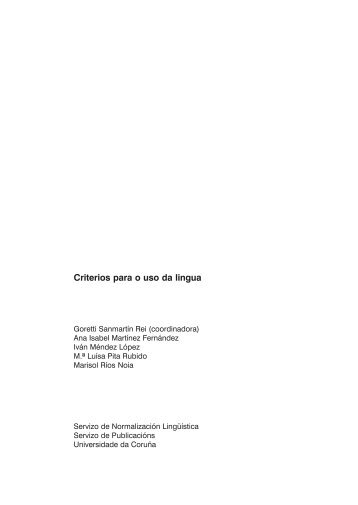 Criterios para o uso da lingua - Universidade da CoruÃ±a