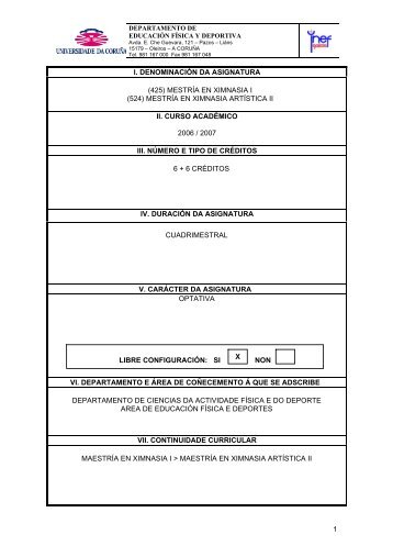 1 i. denominaciÃ³n da asignatura - Universidade da CoruÃ±a