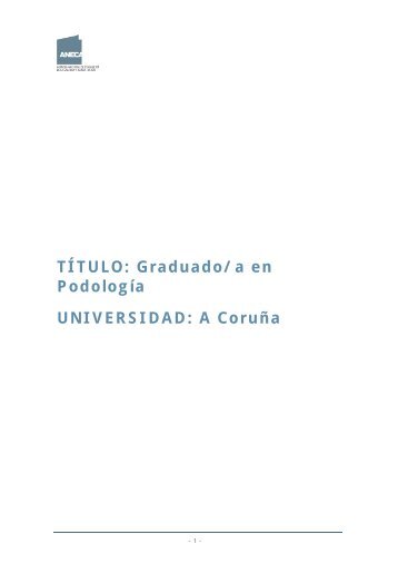 Memoria TÃ­tulo de Grado en PodologÃ­a - Facultad de EnfermerÃ­a y ...