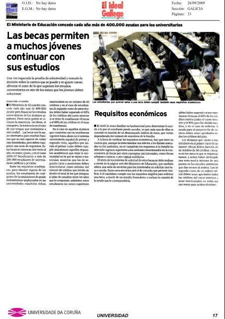 Revista de Prensa - Universidade da CoruÃ±a