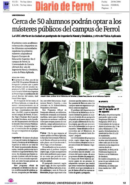 Revista de Prensa - Universidade da CoruÃ±a