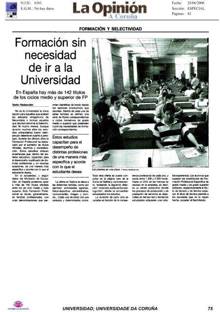 Revista de Prensa - Universidade da CoruÃ±a