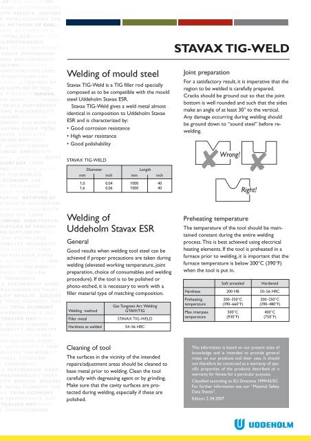 Stavax TIG-Weld eng-070406 - Uddeholm