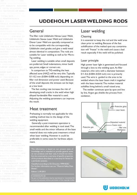 uddeholm laser welding rods