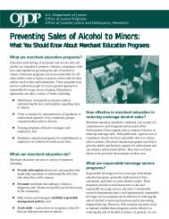 Preventing Sales of Alcohol to Minors: - Underage Drinking ...