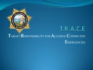 target responsibility for alcohol connected emergencies - Underage ...