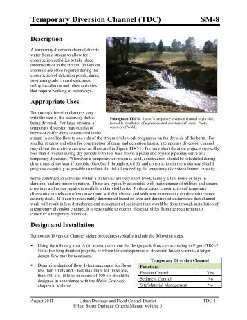 Temporary Diversion Channel - Urban Drainage and Flood Control ...