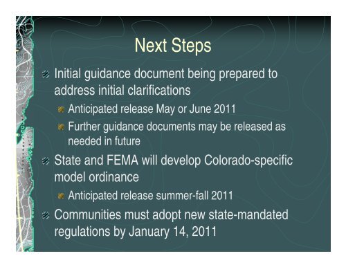 Colorado Floodplain Rules and Regulations