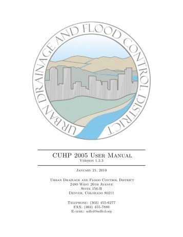 CUHP 2005 User Manual - Urban Drainage and Flood Control District