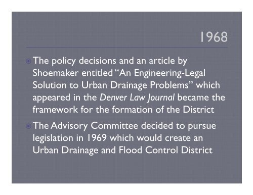 History of Urban Drainage and Flood Control District