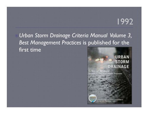 History of Urban Drainage and Flood Control District