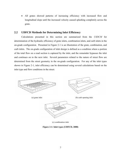 Hydraulic Efficiency of Grate and Curb Inlets - Urban Drainage and ...