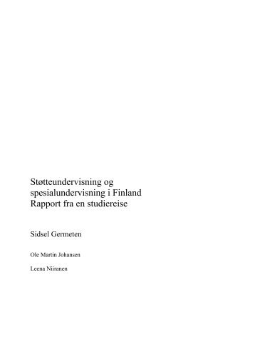 stÃ¸tteundervisning og spesialundervisning i Finland - Udir.no