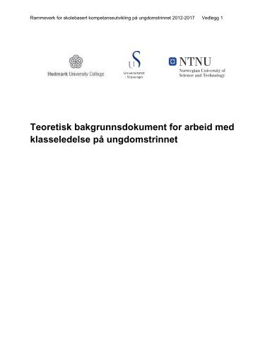 Teoretisk bakgrunnsdokument for arbeid med ... - Udir.no
