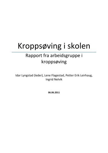 KroppsÃ¸ving i skolen - Udir.no