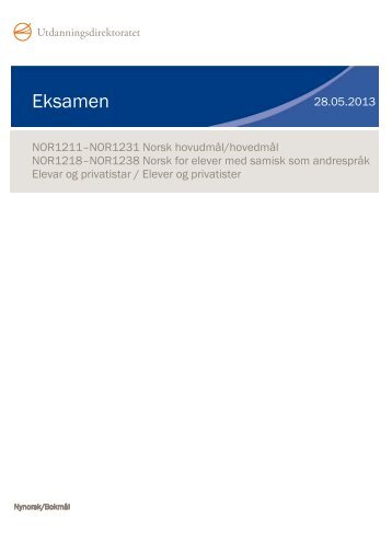 [pdf] Eksamen 28. mai 2013 - Udir.no