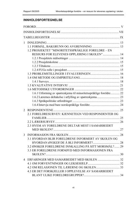 Evaluering av prosjektet - minoritetssprÃ¥klige foreldre - en ... - Udir.no