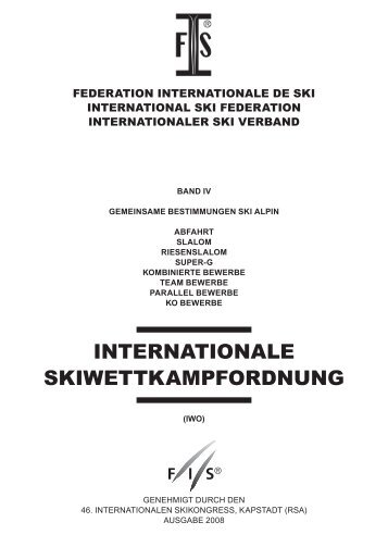 internationale skiwettkampfordnung - International Ski Federation