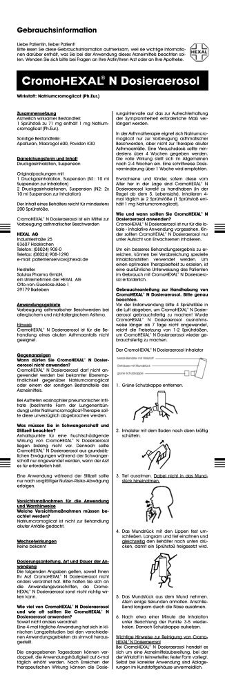 CromoHEXALÂ® N Dosieraerosol