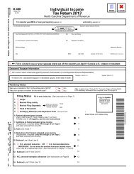 Individual Income Tax Return 2012 - NC Department of Revenue