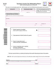 Quarterly Income Tax Withholding Return - NC Department of ...