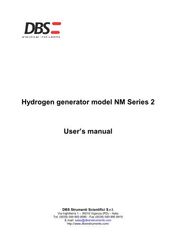 Hydrogen generator model NM Series 2 User's manual - udomi
